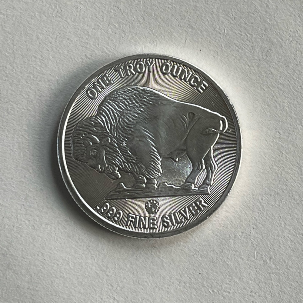 One Troy Ounce .999 Silver Buffalo Round